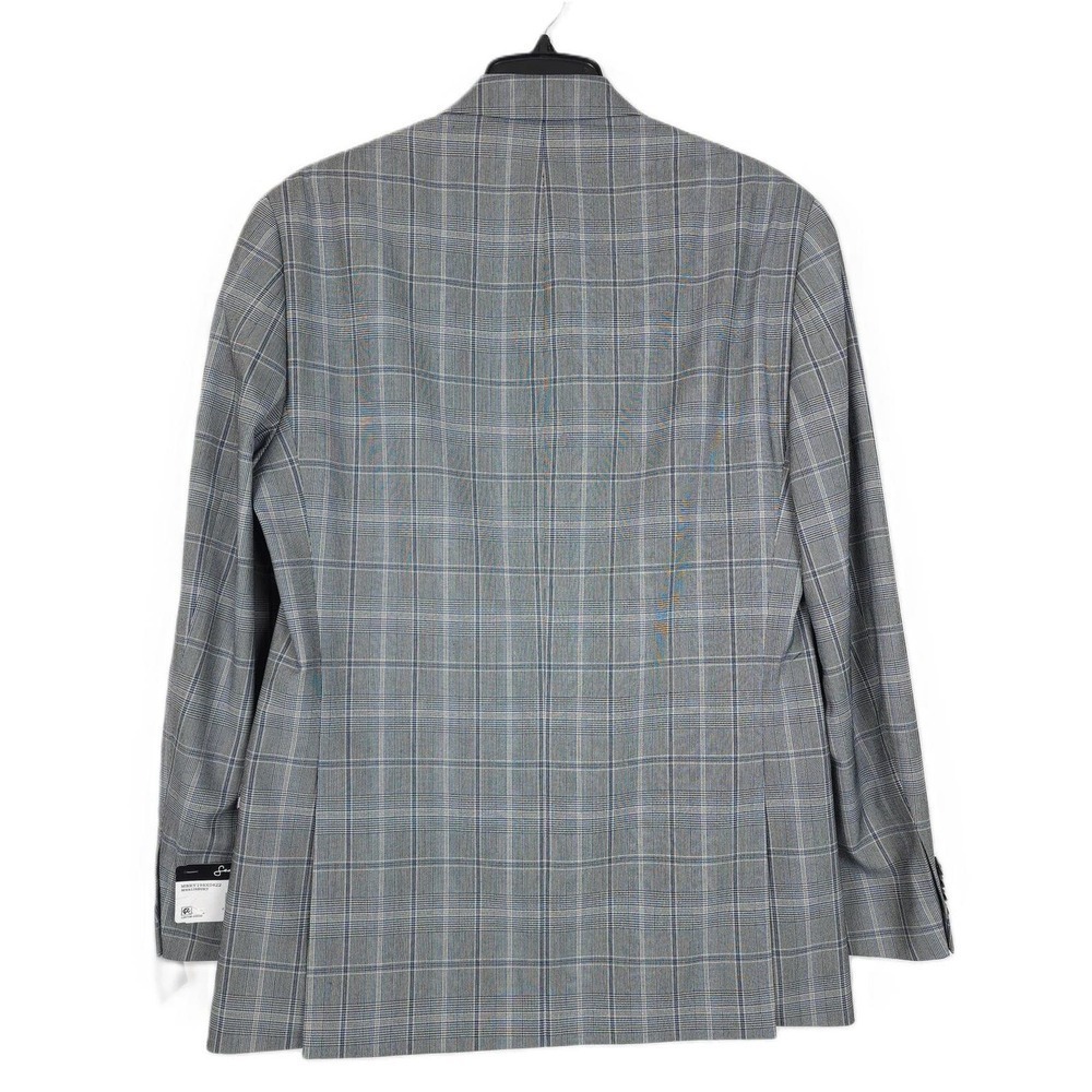 Sean John Men's Classic-Fit Stretch Suit Jacket Grey/Blue Plaid 36S NWT - Picture 3 of 4